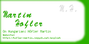 martin hofler business card