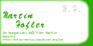 martin hofler business card